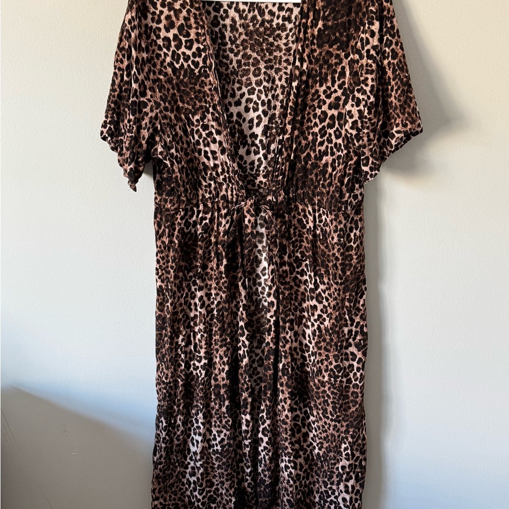 Wild Fable Brown Leopard Midi Cardigan
